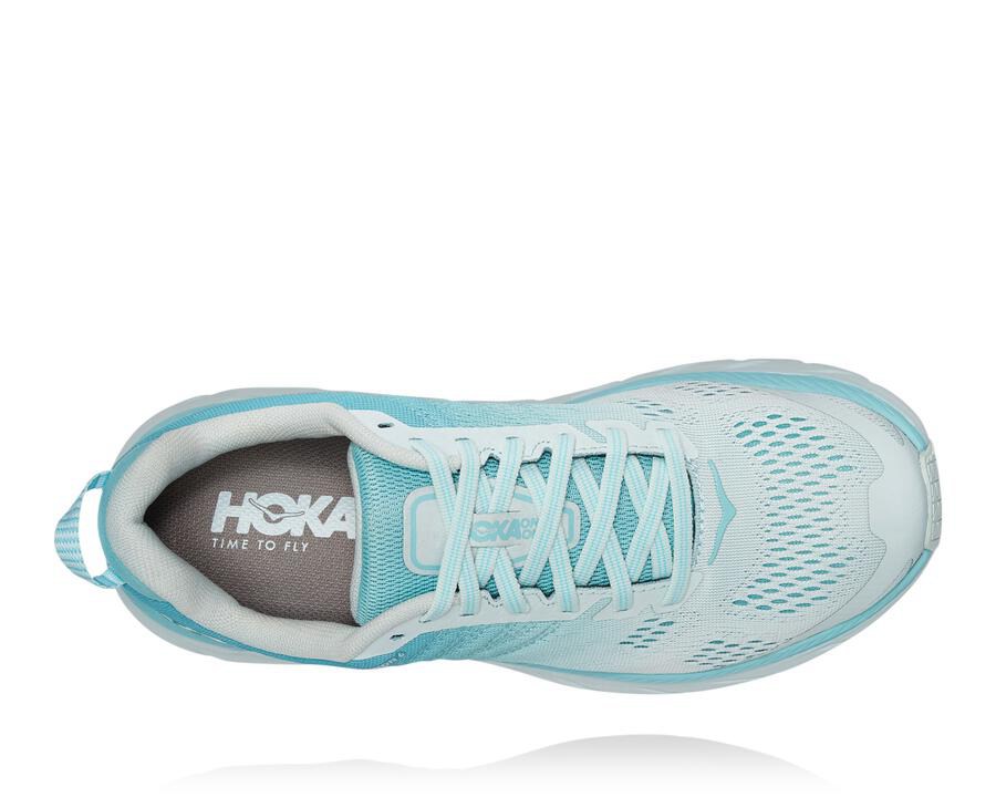 Tenis Corrida Hoka One One Feminino Azuis/Branco - Clifton 6 - 874-DXWBPK